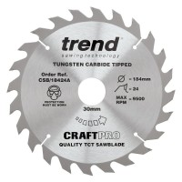 Trend CSB/18424A Craft Saw Blade 184mm X 24t X 30mm £24.14